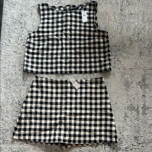 Black and White Checkered Two-Piece Set